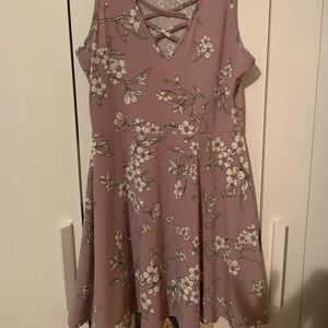 Front Lace Floral Flowy Dress